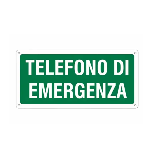 Cartello in alluminio 'telefono di emergenza'