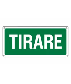 Cartello in alluminio 'tirare'