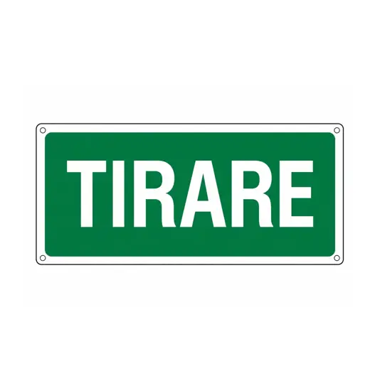 Cartello in alluminio 'tirare'
