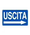 Cartello in alluminio 'uscita' con freccia