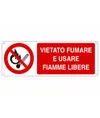 Cartello in alluminio  Vietato fumare e usare fiamme libere