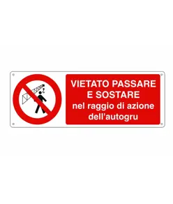 adesivi vietato sostare raggio azione autogru
