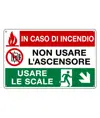 Cartello in caso di incendio non usare l'ascensore