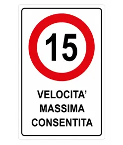 Cartello in lamiera  Velocità massima consentita