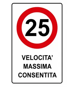 Cartello in lamiera  Velocità massima consentita