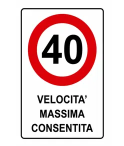 Cartello in lamiera  Velocità massima consentita