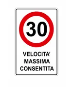 Cartello in lamiera  Velocità massima consentita