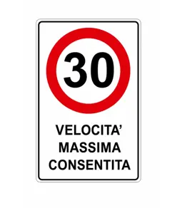 Cartello in lamiera  Velocità massima consentita