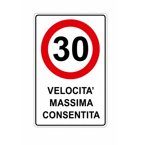 Cartello in lamiera  Velocità massima consentita