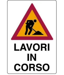 Cartello in polionda 'lavori in corso'