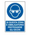 Cartello  in questa zona è obblogatorio proteggere gli occhi