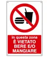 Cartello  in questa zona è vietato bere e/o mangiare