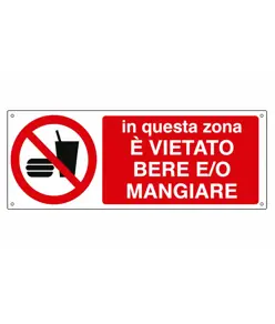 etichette adesive  'in questa zona è vietato bere e/o mangiare