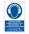 Cartello  in quest'area l'esposizione al rumore può superare gli 85 dB(A)