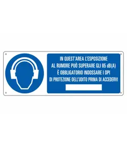 etichette adesive dimensioni 350x125mm  'in quest'area l'esposizione al rumore può superare gli 85 db(A)
