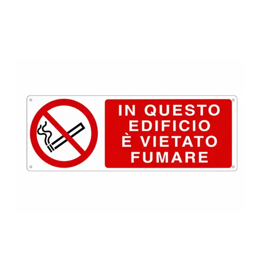 Cartello  in questo edificio è vietato fumare
