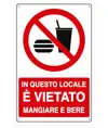 Cartello  in questo locale è vietato mangiare e bere