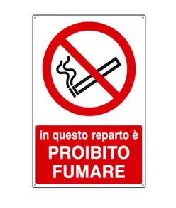 Cartello  in questo reparto è proibito fumare