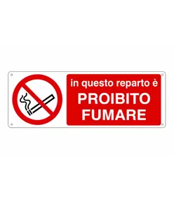 Cartello  in questo reparto è proibito fumare