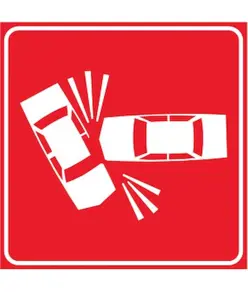 Cartello 'incidente' in lamiera.