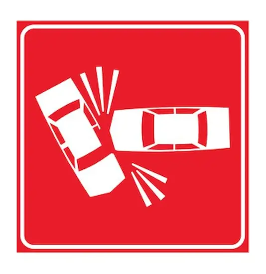 Cartello 'incidente' in lamiera.