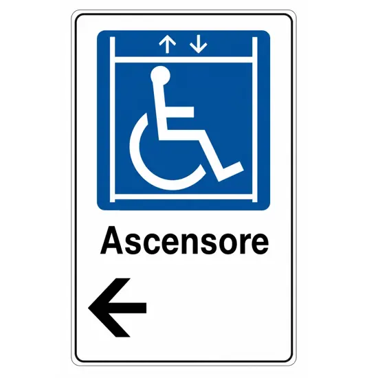 Cartello indicazione 'ascensore disabili'