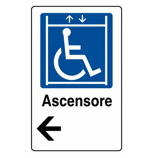 Cartello indicazione 'Ascensore disabili'