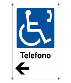 Cartello indicazione 'informazione Telefono disabili'