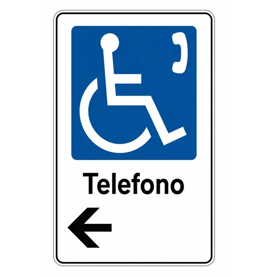 Cartello indicazione 'informazione Telefono disabili'