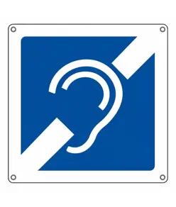 Cartello indicazione 'non udenti'