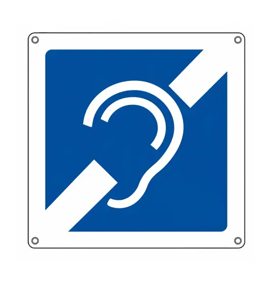 Cartello indicazione 'non udenti'
