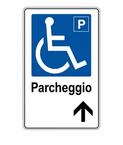 Cartello indicazione 'Parcheggio disabili'