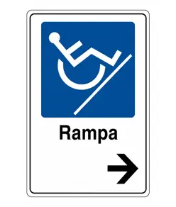 Cartello indicazione 'Rampa disabili'