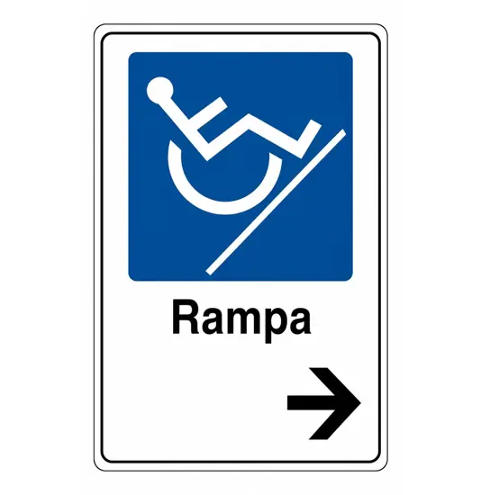 Cartello indicazione 'Rampa disabili'