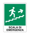 Cartello indicazione 'scala di emergenza salita destra'