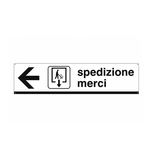 Cartello indicazione 'spedizione merci'