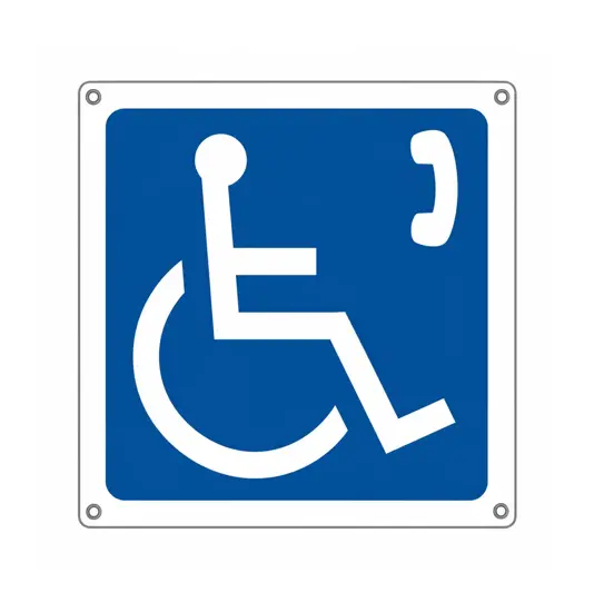 Cartello indicazione 'telefono disabili'