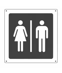 Cartello indicazione 'Toilette uomo/donna'