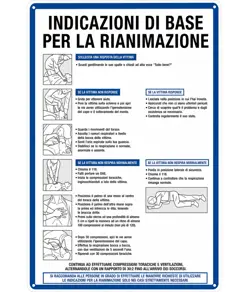 Cartello 'indicazioni di base per la rianimazione'