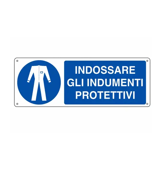 Cartello  indossare gli indumenti protettivi
