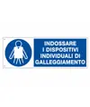 Cartello  indossare i dispositivi individuali di galleggiamento