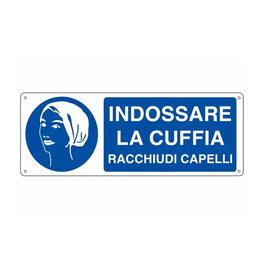 Cartello  indossare la cuffia racchiudi capelli