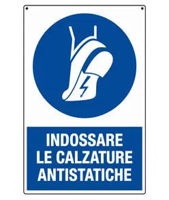 Cartello  indossare le calzature antistatiche