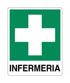 etichette adesive scritta "infermeria" con simbolo