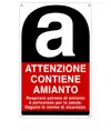 Cartello informativo 'attenzione contiene amianto'