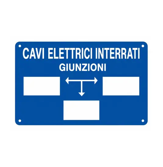 Cartello informativo 'cavi elettrici interrati giunzioni'