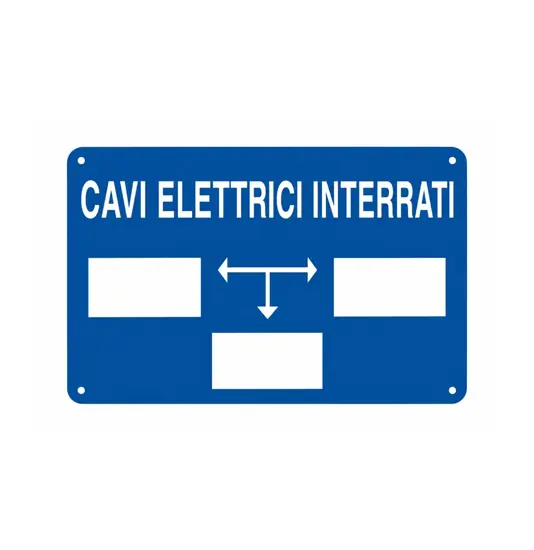 Cartello informativo 'cavi elettrici interrati'