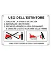 Cartello informativo con scritta 'uso dell'estintore' e istruzioni