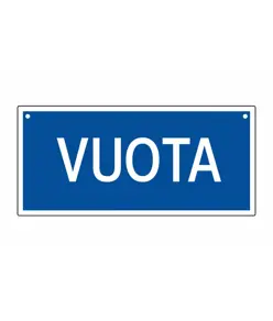 Cartello informativo con scritta 'vuota'