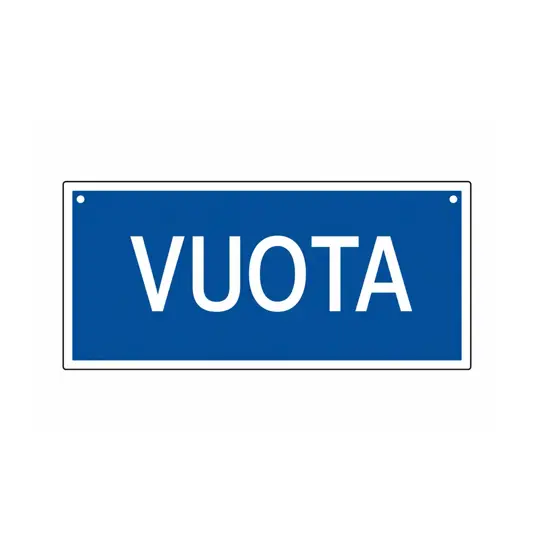 Cartello informativo con scritta 'vuota'